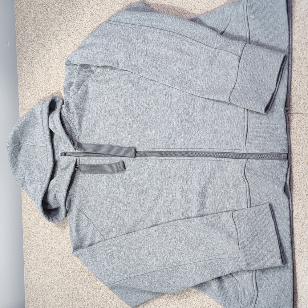Eddie Bauer full zip hoodie sweatshirt jacket, gray, women's XL, thumb holes - Picture 2 of 14
